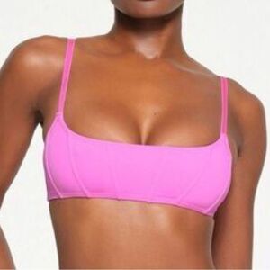 SKIMS SWIM CORSET BIKINI TOP IN NEON ORCHID hot pink L NWOT